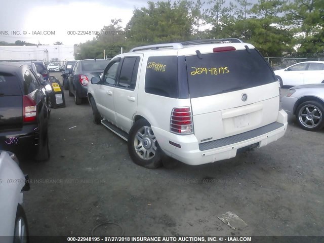 4M2DU86WX4ZJ47809 - 2004 MERCURY MOUNTAINEER  WHITE photo 3