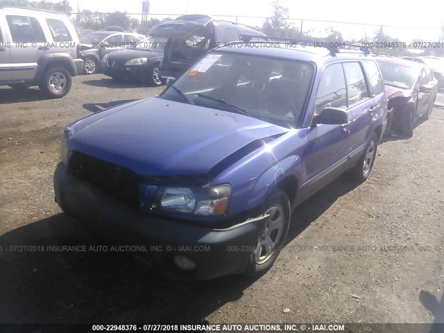 JF1SG63693G728912 - 2003 SUBARU FORESTER 2.5X BLUE photo 2