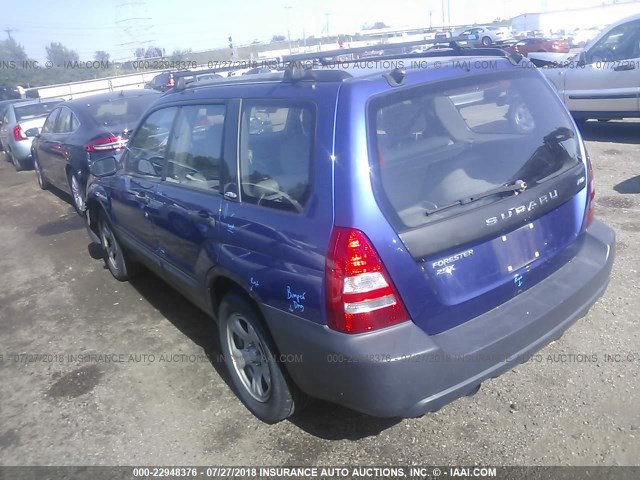 JF1SG63693G728912 - 2003 SUBARU FORESTER 2.5X BLUE photo 3