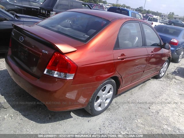 KNAFE222695026329 - 2009 KIA SPECTRA EX/LX/SX ORANGE photo 4