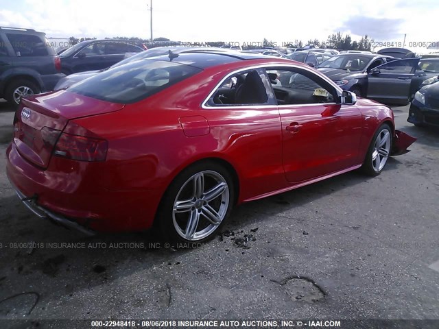 WAUCGAFR5DA043122 - 2013 AUDI S5 PREMIUM PLUS RED photo 4