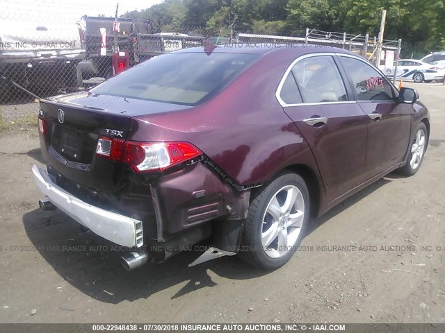 JH4CU2F66AC036458 - 2010 ACURA TSX RED photo 4