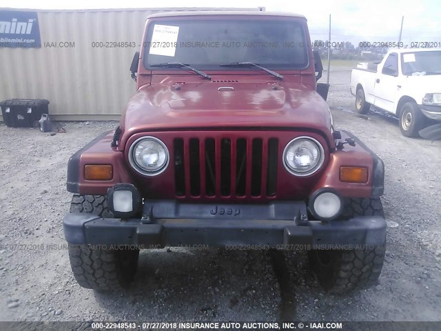 1J4FY19S1WP755262 - 1998 JEEP WRANGLER / TJ SPORT MAROON photo 6