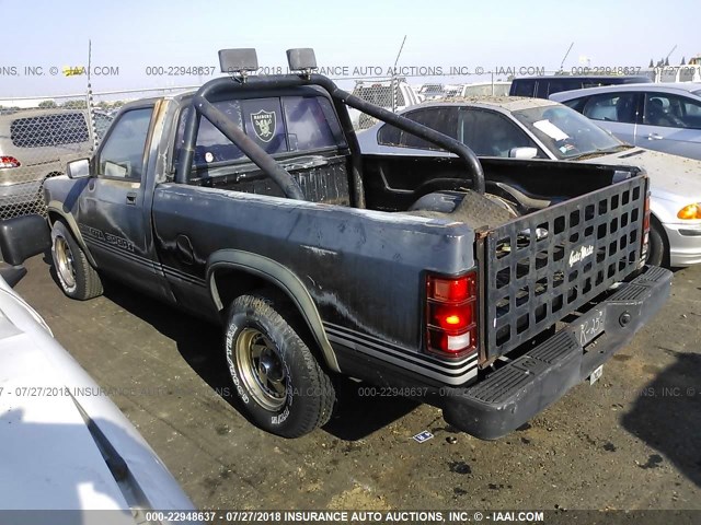 1B7FN64X1JS742886 - 1988 DODGE DAKOTA SPORT BLACK photo 3