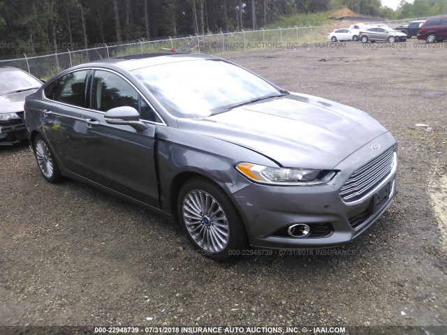 3FA6P0K96ER258957 - 2014 FORD FUSION TITANIUM GRAY photo 1