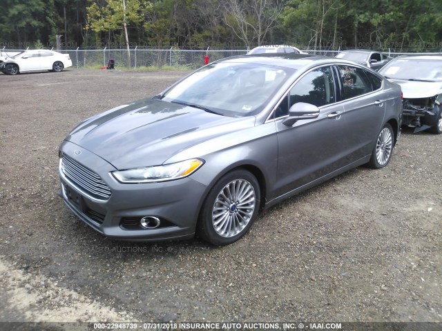 3FA6P0K96ER258957 - 2014 FORD FUSION TITANIUM GRAY photo 2