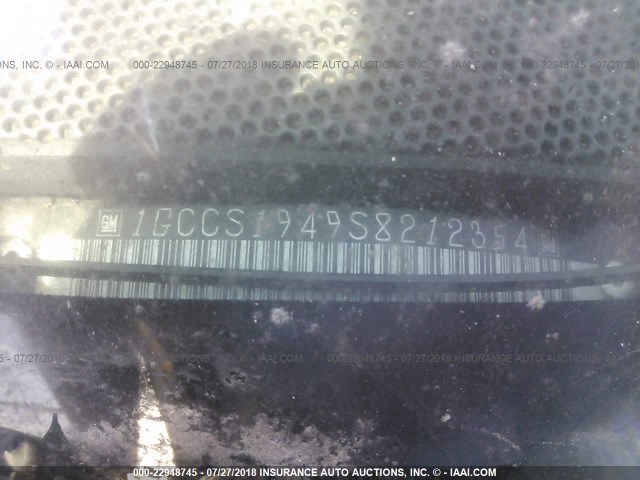1GCCS1949S8212354 - 1995 CHEVROLET S TRUCK S10 BLACK photo 9