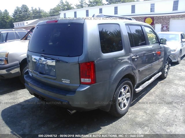 5FNYF48849B021807 - 2009 HONDA PILOT TOURING GRAY photo 4