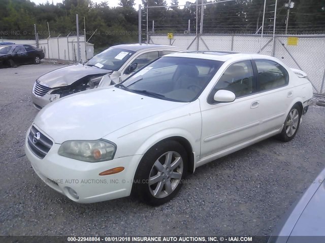 JN1DA31A73T412431 - 2003 NISSAN MAXIMA GLE/SE WHITE photo 2