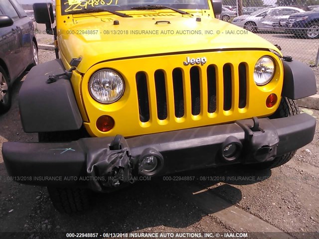 1J4BA3H16BL540968 - 2011 JEEP WRANGLER UNLIMITE SPORT YELLOW photo 6