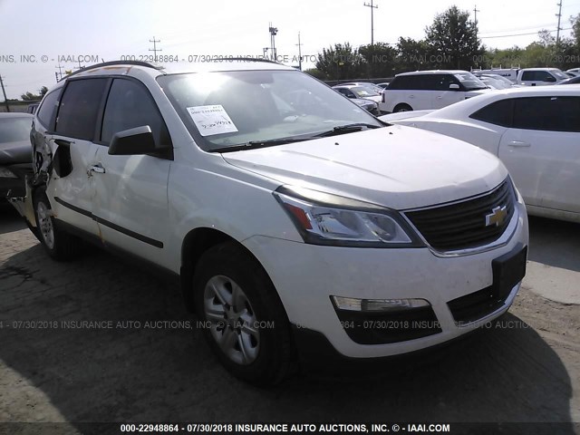 1GNKRFED7DJ213662 - 2013 CHEVROLET TRAVERSE LS WHITE photo 1