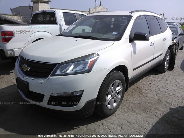 1GNKRFED7DJ213662 - 2013 CHEVROLET TRAVERSE LS WHITE photo 2