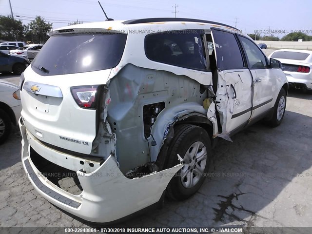 1GNKRFED7DJ213662 - 2013 CHEVROLET TRAVERSE LS WHITE photo 4