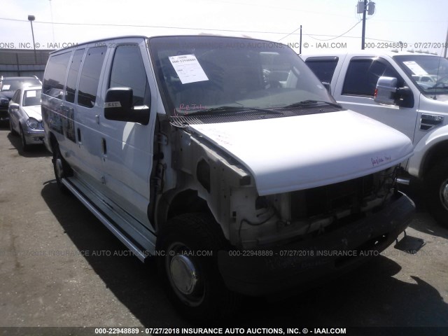 1FBNE31L43HA59757 - 2003 FORD ECONOLINE E350 SUPER DUTY WAGON WHITE photo 1