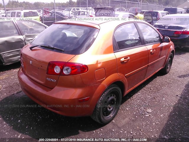 KL5JD66Z88K903729 - 2008 SUZUKI RENO CONVENIENCE ORANGE photo 4