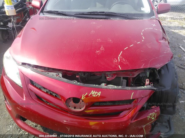 2T1BU4EE9BC650303 - 2011 TOYOTA COROLLA S/LE RED photo 6