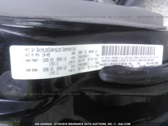 1J8HG48K76C188415 - 2006 JEEP COMMANDER BLACK photo 9