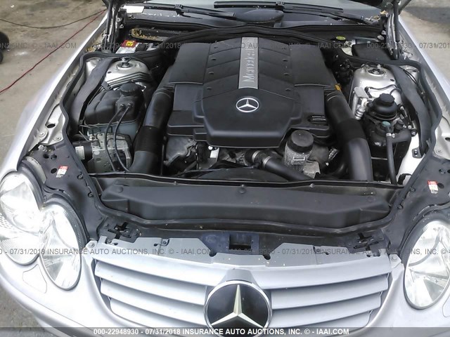 WDBSK75F03F049661 - 2003 MERCEDES-BENZ SL 500R SILVER photo 10