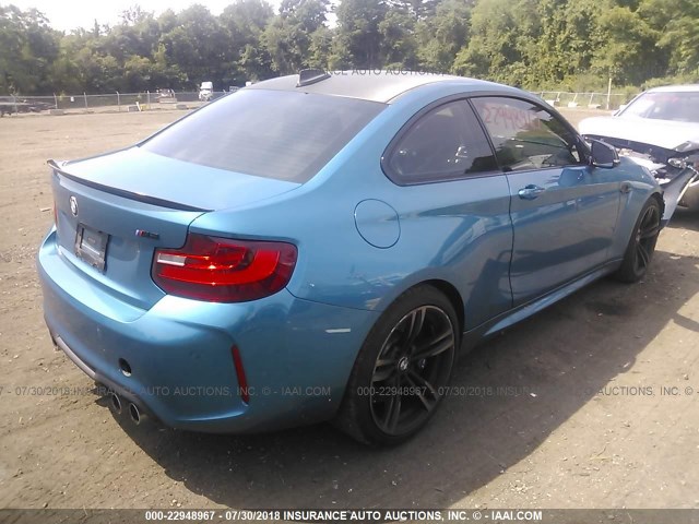 WBS1H9C52HV886922 - 2017 BMW M2 BLUE photo 4