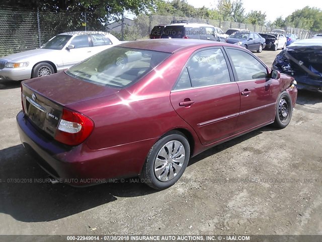 4T1BE32K53U231463 - 2003 TOYOTA CAMRY LE/XLE/SE RED photo 4