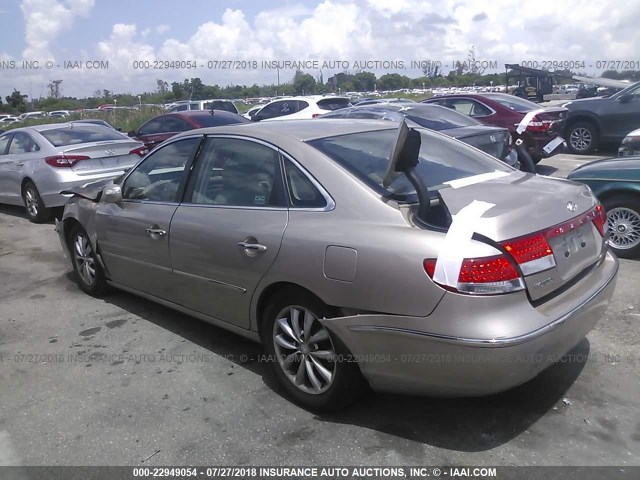 KMHFC46F57A158788 - 2007 HYUNDAI AZERA SE/LIMITED GOLD photo 3