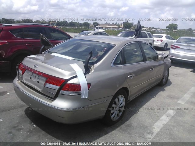 KMHFC46F57A158788 - 2007 HYUNDAI AZERA SE/LIMITED GOLD photo 4