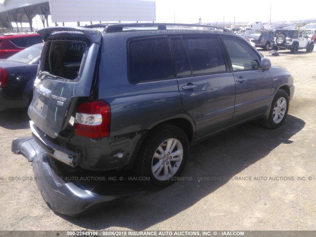 JTEDW21A660014699 - 2006 TOYOTA HIGHLANDER HYBRID Light Blue photo 4