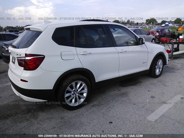 5UXWX9C59E0D17012 - 2014 BMW X3 XDRIVE28I WHITE photo 4