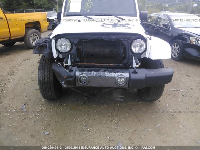 1C4BJWDGXCL289665 - 2012 JEEP WRANGLER UNLIMITE SPORT WHITE photo 6