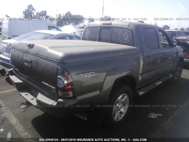 3TMJU4GN5DM147547 - 2013 TOYOTA TACOMA DOUBLE CAB PRERUNNER GRAY photo 4
