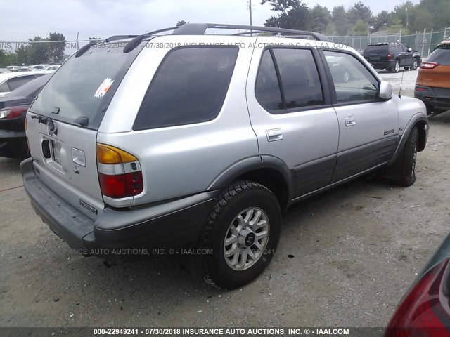 4S6DM58W8Y4410726 - 2000 HONDA PASSPORT EX/LX SILVER photo 4