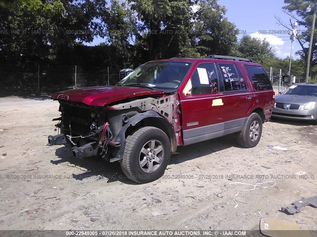 1FMFU15527LA43168 - 2007 FORD EXPEDITION XLT RED photo 2