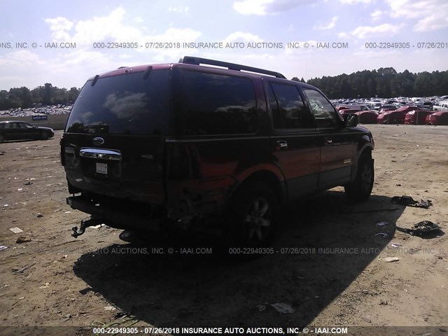 1FMFU15527LA43168 - 2007 FORD EXPEDITION XLT RED photo 4