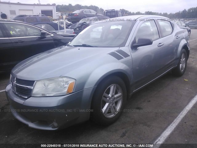 1B3LC56K18N180955 - 2008 DODGE AVENGER SXT Light Blue photo 2