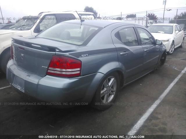 1B3LC56K18N180955 - 2008 DODGE AVENGER SXT Light Blue photo 4