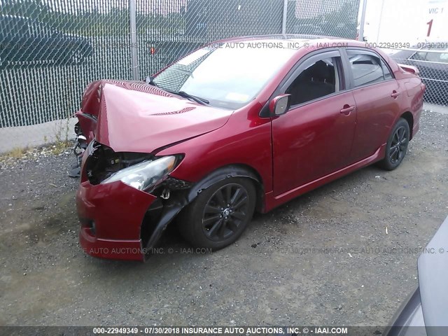 2T1BU4EE2AC277538 - 2010 TOYOTA COROLLA S/LE/XLE RED photo 2