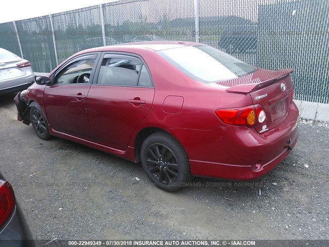 2T1BU4EE2AC277538 - 2010 TOYOTA COROLLA S/LE/XLE RED photo 3