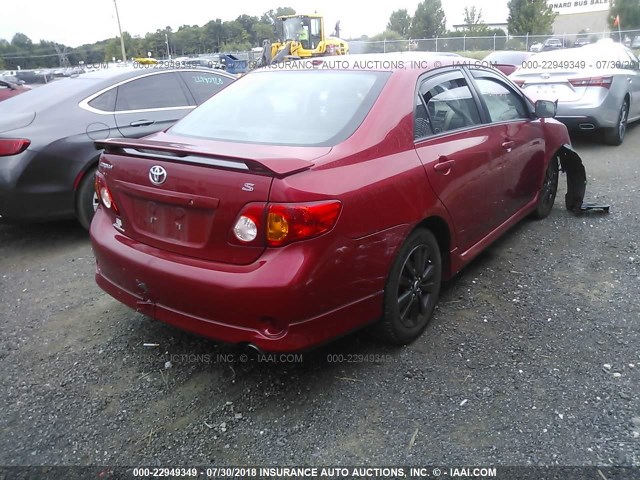 2T1BU4EE2AC277538 - 2010 TOYOTA COROLLA S/LE/XLE RED photo 4