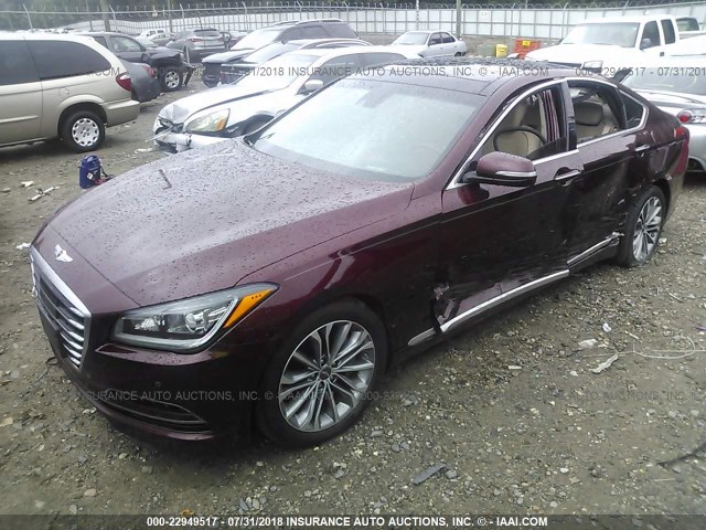 KMHGN4JE3FU047957 - 2015 HYUNDAI GENESIS 3.8L BURGUNDY photo 2