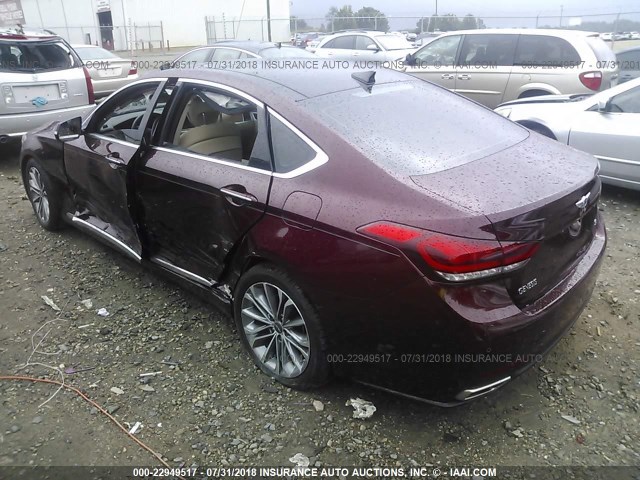 KMHGN4JE3FU047957 - 2015 HYUNDAI GENESIS 3.8L BURGUNDY photo 3