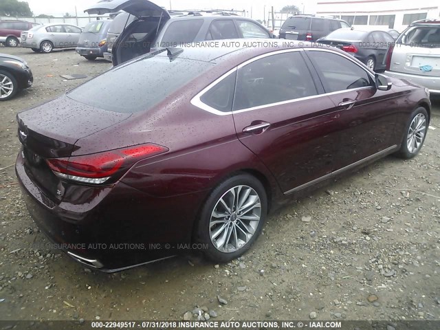 KMHGN4JE3FU047957 - 2015 HYUNDAI GENESIS 3.8L BURGUNDY photo 4