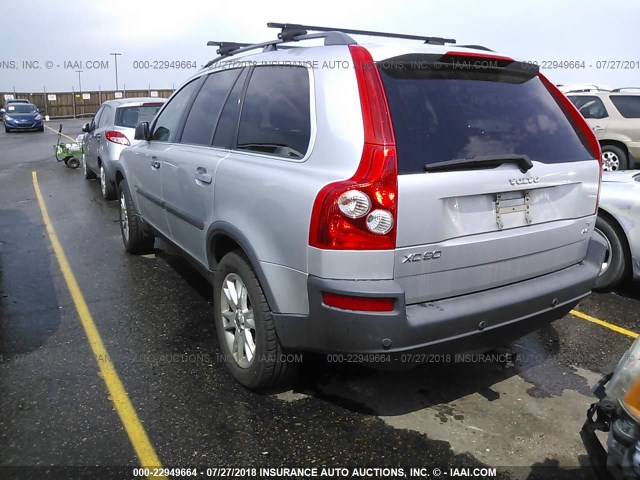 YV1CZ911851150481 - 2005 VOLVO XC90 T6 SILVER photo 3