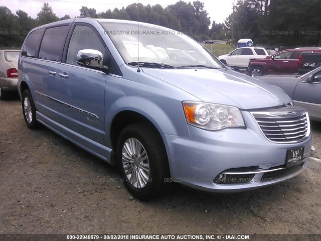 2C4RC1GG3DR558234 - 2013 CHRYSLER TOWN & COUNTRY LIMITED Light Blue photo 1