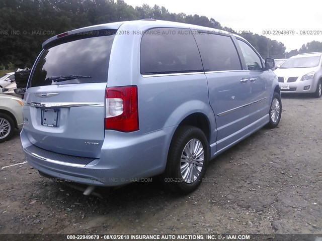 2C4RC1GG3DR558234 - 2013 CHRYSLER TOWN & COUNTRY LIMITED Light Blue photo 4