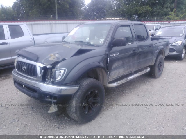 5TEGM92N41Z823452 - 2001 TOYOTA TACOMA DOUBLE CAB PRERUNNER GRAY photo 2