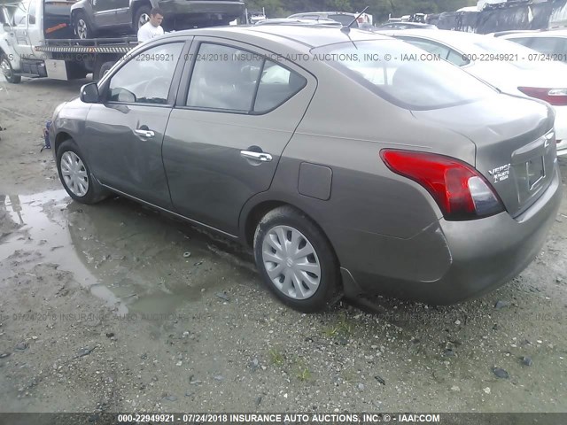 3N1CN7AP2CL928096 - 2012 NISSAN VERSA S/SV/SL GRAY photo 3