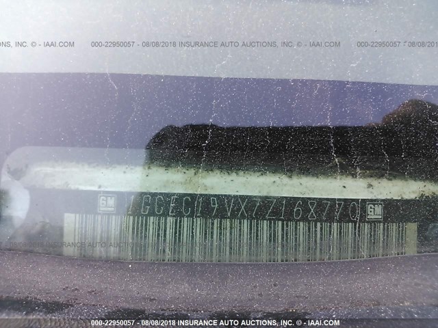 1GCEC19VX7Z168770 - 2007 CHEVROLET SILVERADO C1500 CLASSIC WHITE photo 9