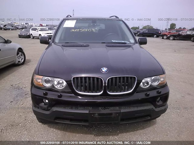 5UXFA13596LY41051 - 2006 BMW X5 3.0I შავი ფოტო 6