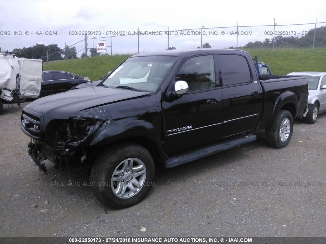 5TBET34136S509726 - 2006 TOYOTA TUNDRA DOUBLE CAB SR5 BLACK photo 2