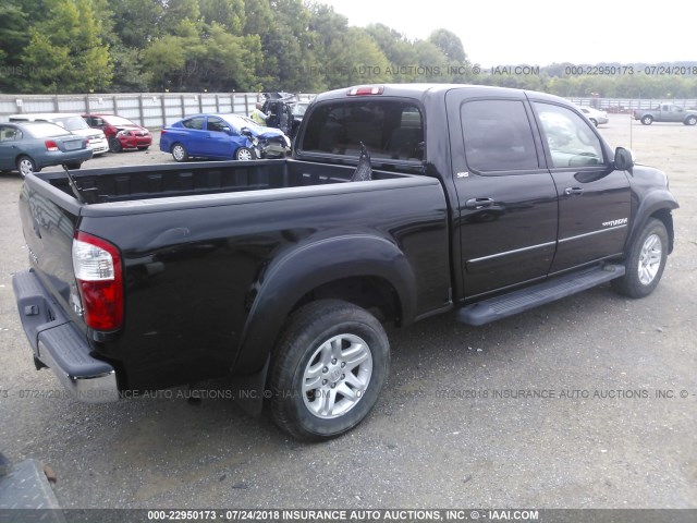 5TBET34136S509726 - 2006 TOYOTA TUNDRA DOUBLE CAB SR5 BLACK photo 4